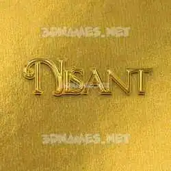 nisant in All Gold style - 3D name wallpaper