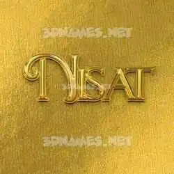 nisat in All Gold style - 3D name wallpaper