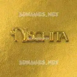 nischita in All Gold style - 3D name wallpaper