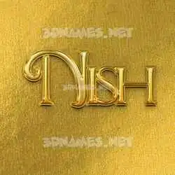 nish in All Gold style - 3D name wallpaper