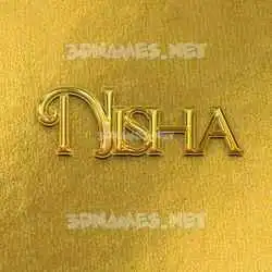 nisha in All Gold style - 3D name wallpaper