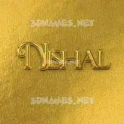 nishal in All Gold style - 3D name wallpaper