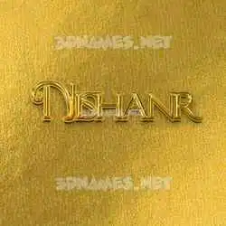 nishanr in All Gold style - 3D name wallpaper