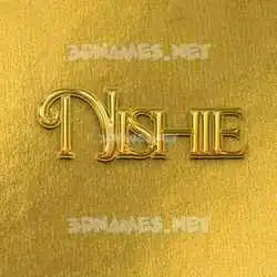 nishie in All Gold style - 3D name wallpaper
