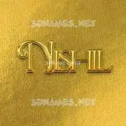 nishil in All Gold style - 3D name wallpaper