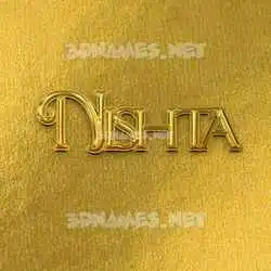 nishta in All Gold style - 3D name wallpaper
