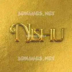 nishu in All Gold style - 3D name wallpaper