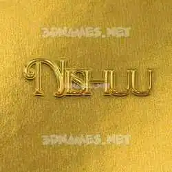 nishuu in All Gold style - 3D name wallpaper