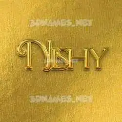 nishy in All Gold style - 3D name wallpaper