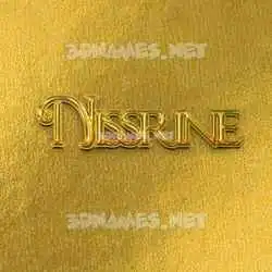 nissrine in All Gold style - 3D name wallpaper