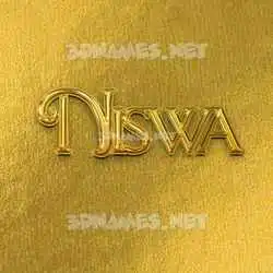niswa in All Gold style - 3D name wallpaper