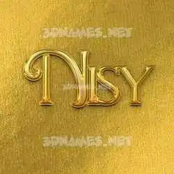 nisy in All Gold style - 3D name wallpaper