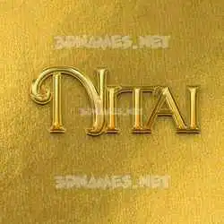 nitai in All Gold style - 3D name wallpaper