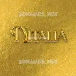 nitalia in All Gold style - 3D name wallpaper