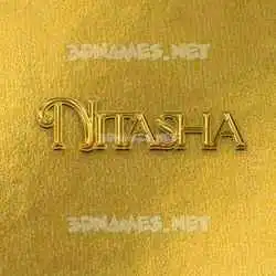 nitasha in All Gold style - 3D name wallpaper