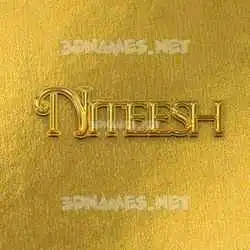 niteesh in All Gold style - 3D name wallpaper