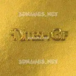 nitesh gif in All Gold style - 3D name wallpaper