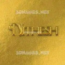 nithesh in All Gold style - 3D name wallpaper