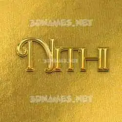 nithi in All Gold style - 3D name wallpaper