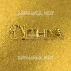 nithiya in All Gold style - 3D name wallpaper