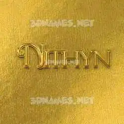 nithyn in All Gold style - 3D name wallpaper
