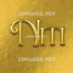niti in All Gold style - 3D name wallpaper