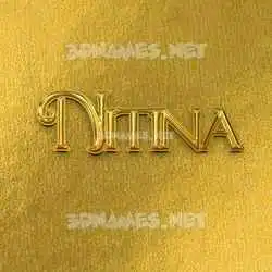 nitina in All Gold style - 3D name wallpaper