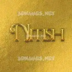 nitish in All Gold style - 3D name wallpaper