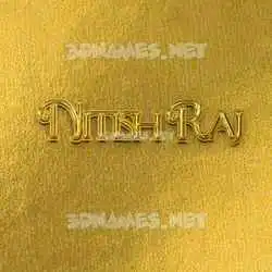 nitish raj in All Gold style - 3D name wallpaper