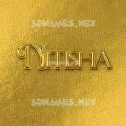 nitisha in All Gold style - 3D name wallpaper