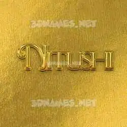 nitushi in All Gold style - 3D name wallpaper