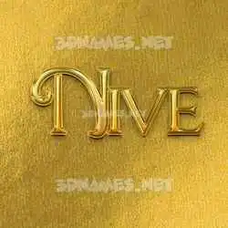 nive in All Gold style - 3D name wallpaper