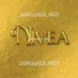 nivea in All Gold style - 3D name wallpaper