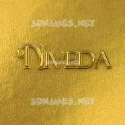 niveda in All Gold style - 3D name wallpaper