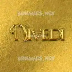 nivedi in All Gold style - 3D name wallpaper