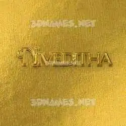 niveditha in All Gold style - 3D name wallpaper