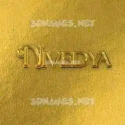 nivedya in All Gold style - 3D name wallpaper