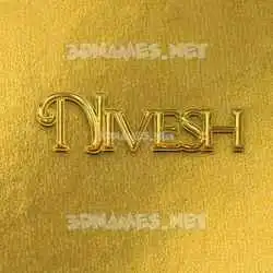 nivesh in All Gold style - 3D name wallpaper