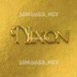 nixon in All Gold style - 3D name wallpaper