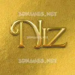 niz in All Gold style - 3D name wallpaper