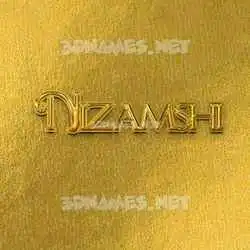 nizamshi in All Gold style - 3D name wallpaper