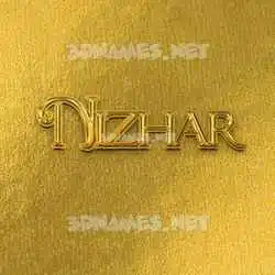 nizhar in All Gold style - 3D name wallpaper