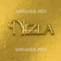 nizla in All Gold style - 3D name wallpaper