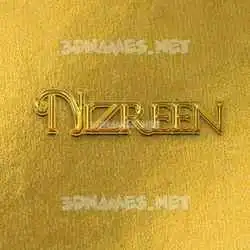 nizreen in All Gold style - 3D name wallpaper