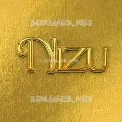 nizu in All Gold style - 3D name wallpaper