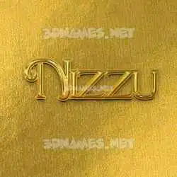 nizzu in All Gold style - 3D name wallpaper