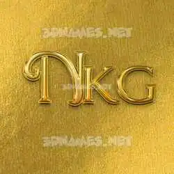 nkg in All Gold style - 3D name wallpaper