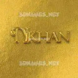 nkhan in All Gold style - 3D name wallpaper