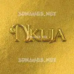 nkuja in All Gold style - 3D name wallpaper