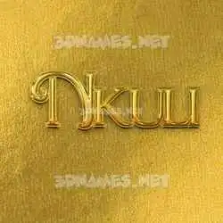 nkuli in All Gold style - 3D name wallpaper